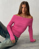 Immagine di Circe - Top in maglia a manica lunga con spalle scoperte - Rosa caldo