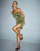 Immagine di Coti Bodycon Dress in Rose Flock Loden Verde