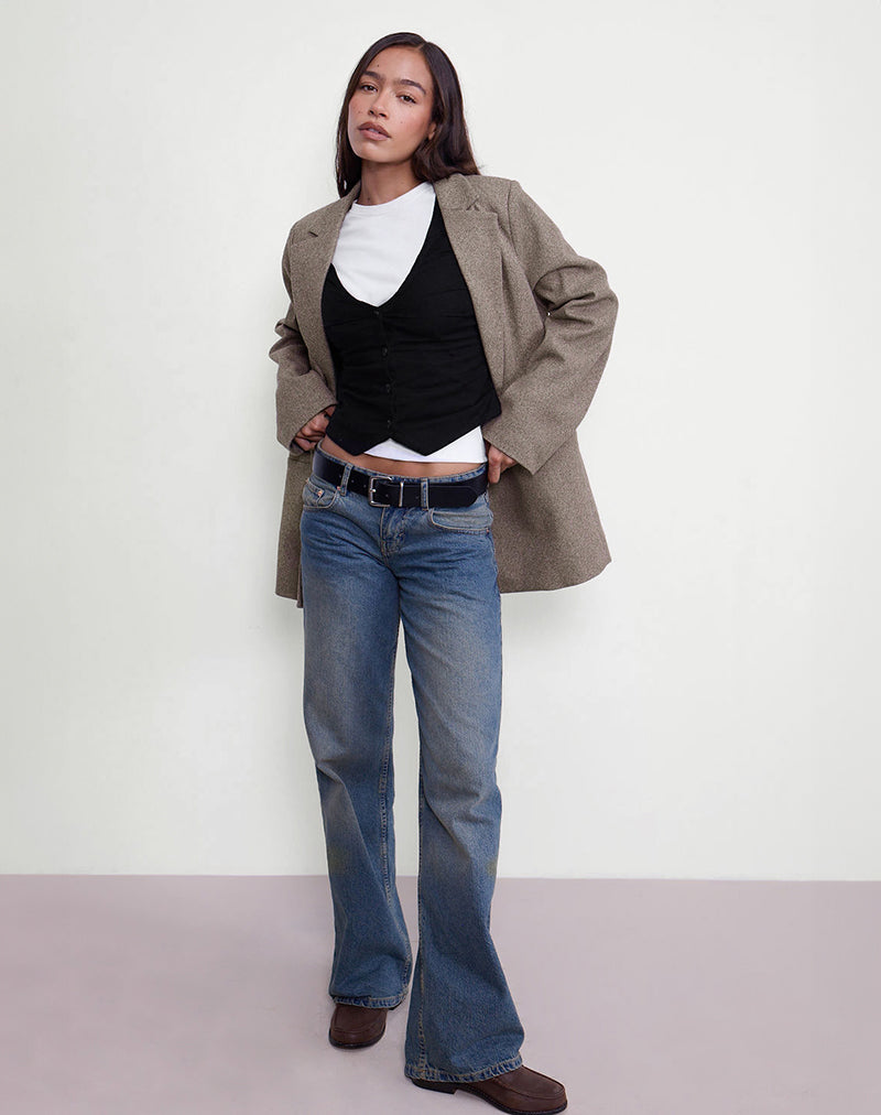Gilet con bottoni Cyna in lino nero