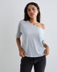 Immagine di Daman Off-The-Shoulder Basic Top in acciaio chiaro
