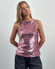 Immagine della canotta Damske in paillettes rosa