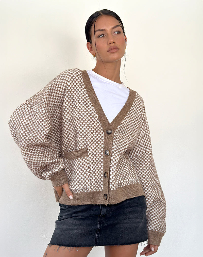 Cardigan Danov in percalle marrone