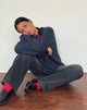 Immagine di Daren: maglione oversize in maglia blu scuro