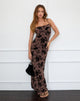 Immagine di Darsih Cami Maxi Dress in flock floreale marrone