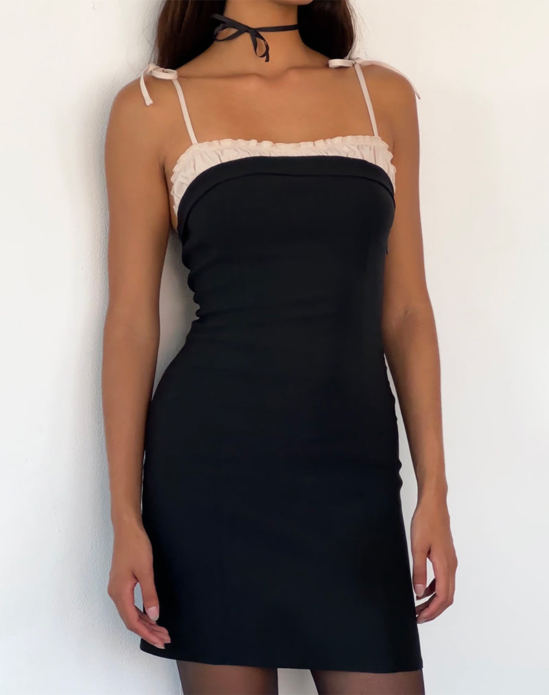 Mini abito Daruka in raso nero