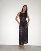 immagine pf Daudy Tie Back Lace Maxi Dress in pizzo nero jet