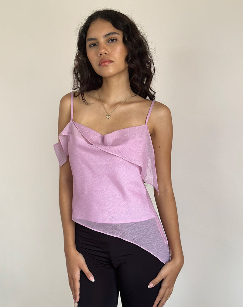 Davila Top in chiffon rosa shimmer