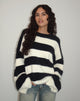 Immagine di Daya, maglione soffice a righe avorio e nere