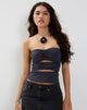 Immagine di Dayu Bandeau Crop Top in Ocean Storm
