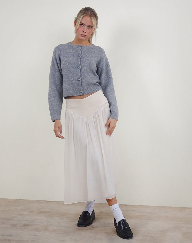 Derika - Maxi gonna con vita a V in crema