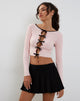 Immagine di Dipha Cardigan in rosa blush con fiocchi neri