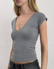 Immagine di Dolores Wrap Top in jersey di rayon grigio