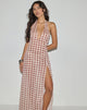 Immagine di Driti Maxi abito in chiffon a quadri sfumati Peach