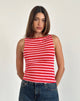 Immagine del gilet Dudley a righe rosa e rosse