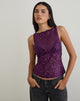 Image Dudley - Canotta in maglia di paillettes - Vino prugna
