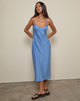 Immagine di Elayna Midi Dress in chiffon a righe Blu