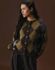 Immagine del cardigan Eliana in maglia argyle marrone