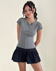 Immagine di Elmira Top in maglia piatta grigio