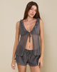 Immagine di Enisa Top in chiffon stropicciato grigio
