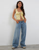 immagine di Esau Tie Front Top in Wild Flower Lemon Drop