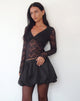 Immagine di Fiore Top a maniche lunghe in pizzo nero Canina Rose