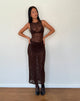 Immagine di Florian Romantic Rose Midi Dress in Flock Brown