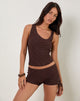Immagine di Fukama Top senza maniche in broderie stretch marrone