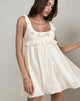 Immagine di Garistha Babydoll Puffball Mini Dress in Crema