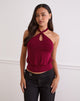 Immagine di Giunea Knot Halter Top in borgogna