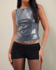 Immagine di Hala Gilet Top in Shimmer Sequin Charcoal