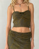 Immagine di Halusi Crop Top in Abstract Botanic Dark Olive