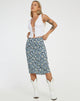 immagine di Harriet Midi Skirt in campo floreale Navy