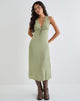 Immagine di Havisla Tie Front Midi Dress in verde salvia