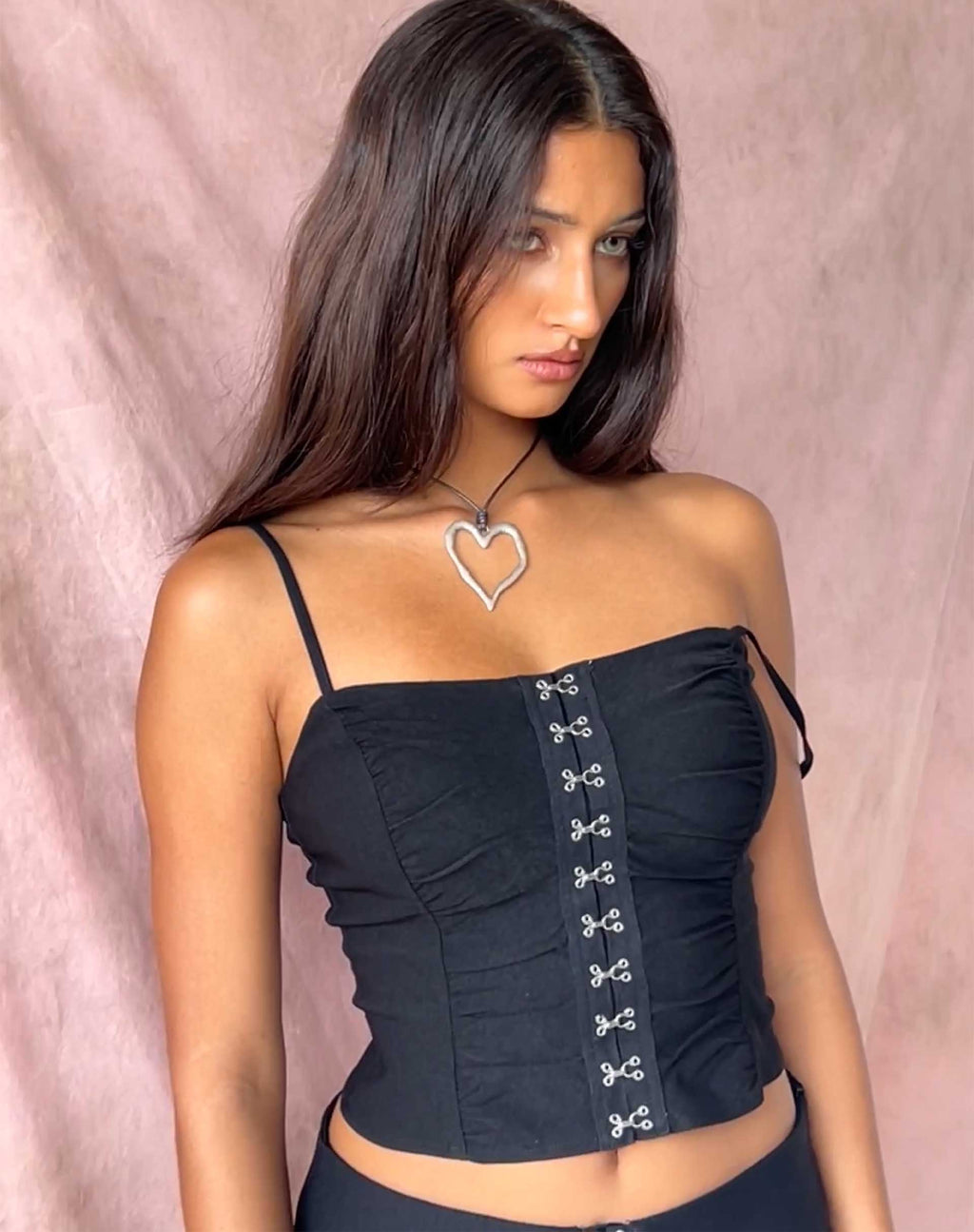 Top corsetto Hateya in nero