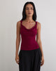 Immagine di Imrie Open Back Top in jersey di rayon Borgogna