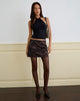 Immagine di Iniya Mini Gonna in Jacquard Viola Scuro Floreale