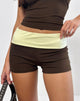 Immagine di Sea Foldover Short in Chocolate Brown e Lemon