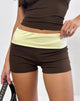 Immagine di Sea Foldover Short in Chocolate Brown e Lemon