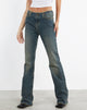 Immagine di Jeans sfrangiati a vita bassa in marrone e blu acido