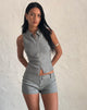 Immagine della canotta Janae in grigio sartoriale stretch