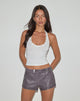 Immagine di Jarli Hot Pants in PU Distressed Washed Plum