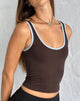 Immagine di Jastiya Top in marrone con rilegatura blu Nantucket