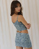 Immagine di Jatemi Top corsetto con stampa ornamentale blu