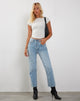 Immagine di Jeans a gamba dritta a vita media in Denim Bleach