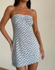 immagine di Javaya Mini Dress a fascia a righe floreali