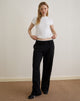 Immagine di Jenita Loose Jogger in nero con finiture in picot bianco