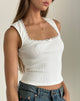 Immagine di Jinila Top in bianco sporco con fiocco e pizzo