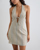 Immagine di Jioner Mini Dress in Stripe Yellow con fodera
