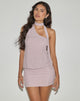 Immagine del vestito Joanka con scollo a cravatta in rosa lurex scintillante