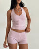 immagine di Sera Short in Jersey Stripe rosa e grigio
